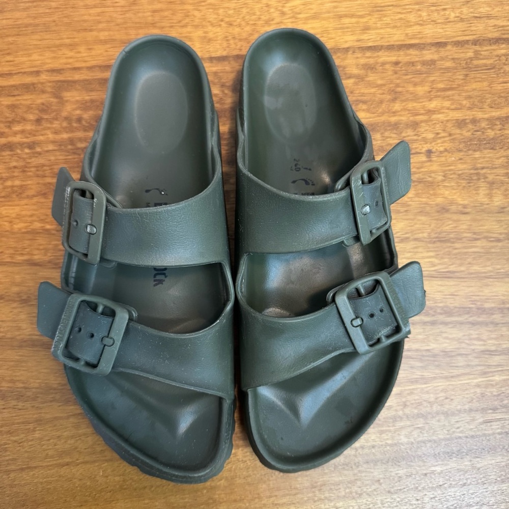 Birkenstock Green Sandals with Contoured Footbed